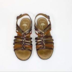 Dansko Strappy Slingback brown leather sandals 40